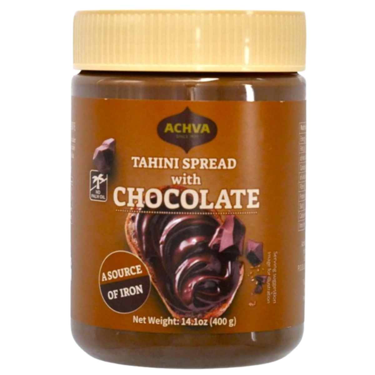 KOSHER CHOCOLATE SESAME SPREAD CREAM ACHVA 400 GR.
