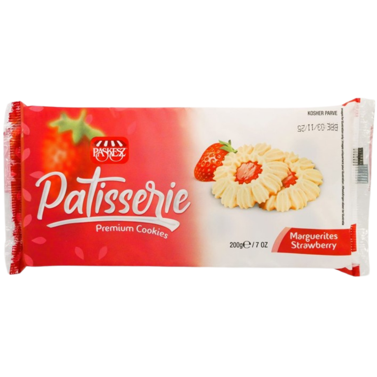 KOSHER PATISSERIE STRAWBERRY MARGUERITES BISCUITS PASKESZ 200 GR.