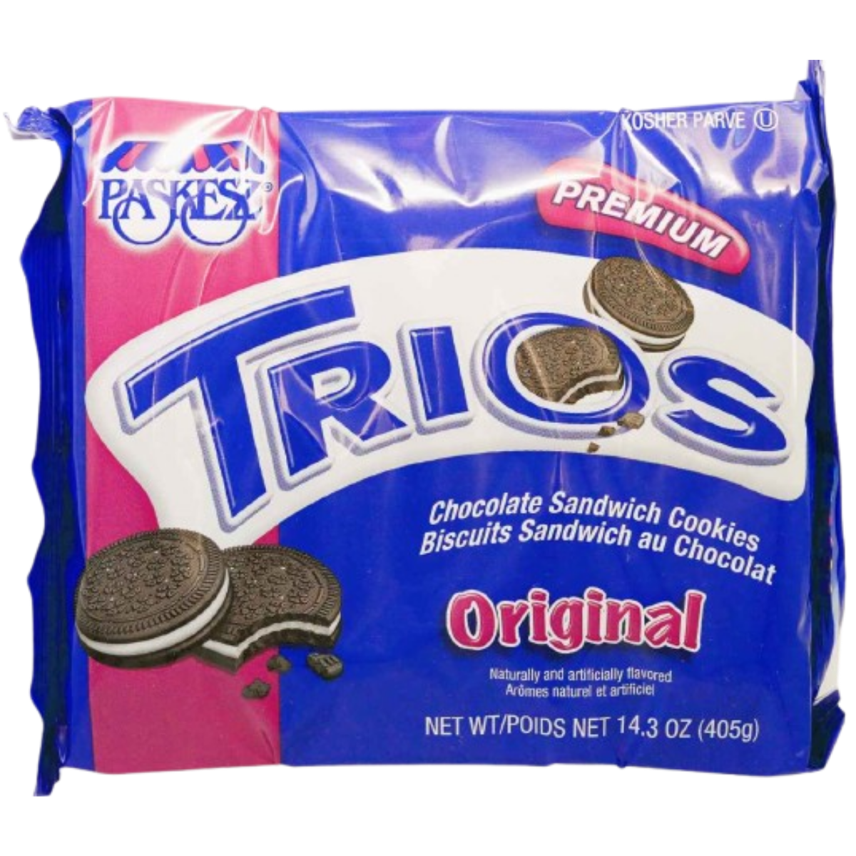KOSHER TRIOS ORIGINAL SANDWICH COOKIES 405 GR.