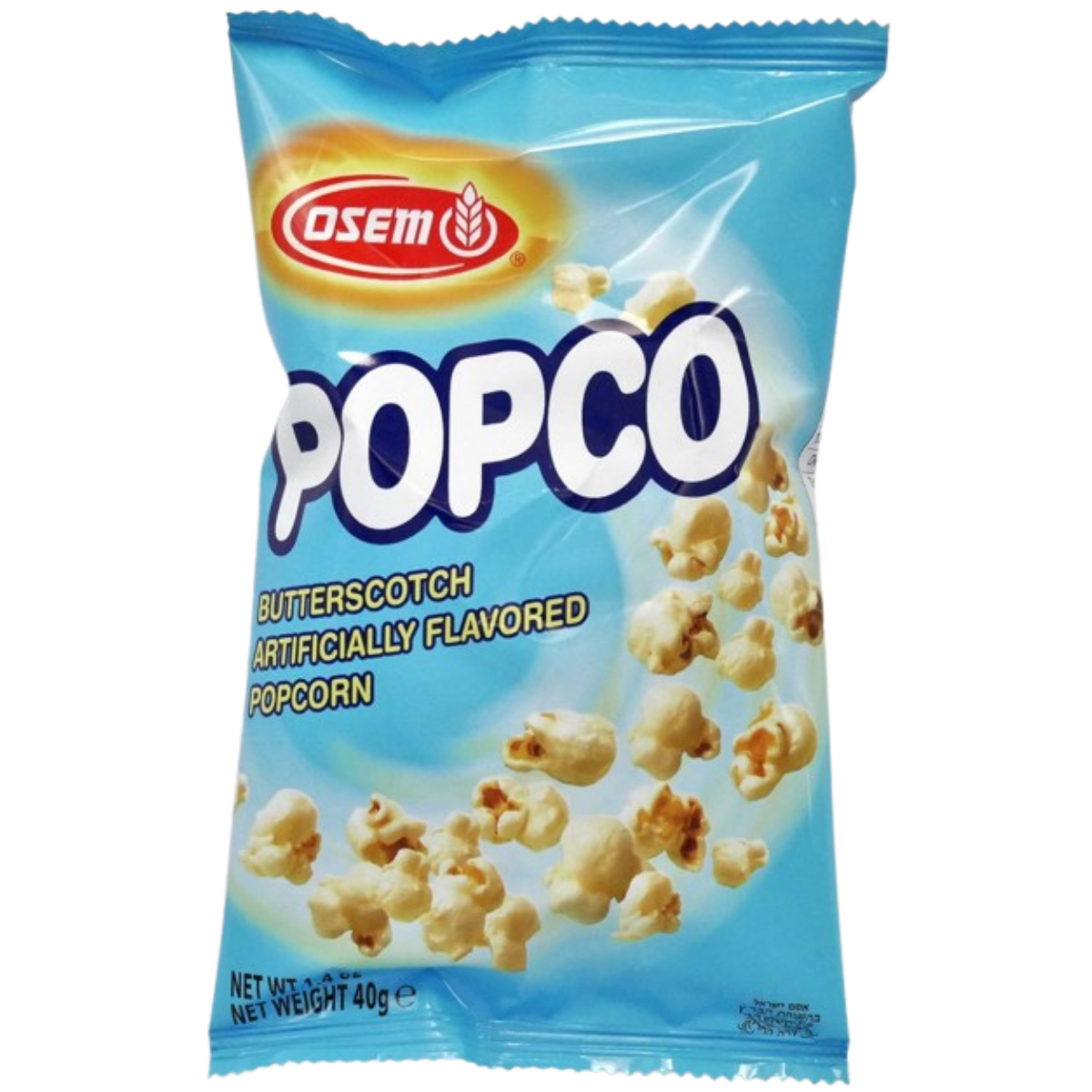 KOSHER POPCORN BUTTERSCOTCH FLAVORED OSEM 40 GR.