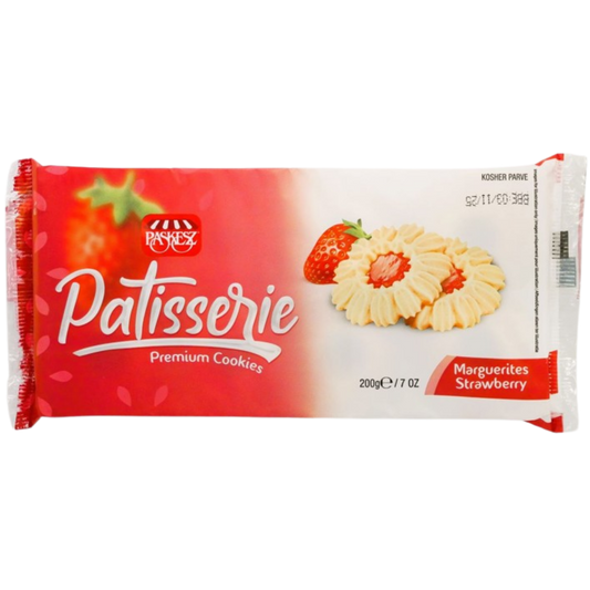 KOSHER PATISSERIE STRAWBERRY MARGUERITES BISCUITS PASKESZ  200 GR.