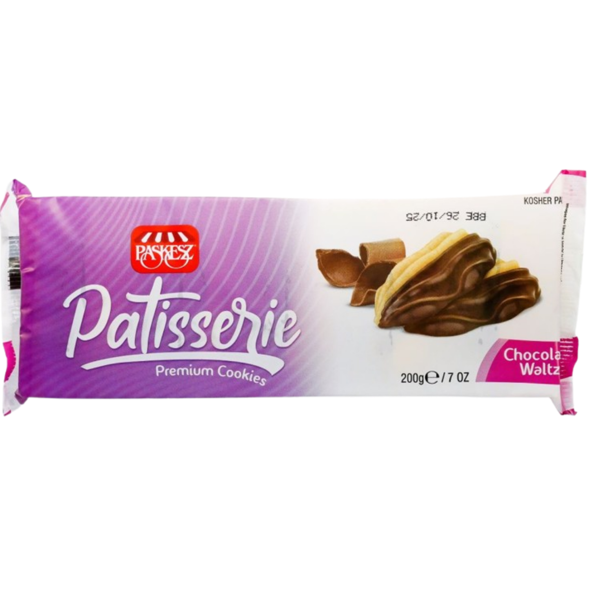 KOSHER PATISSERIE CHOCOLATE WALTZ BISCUITS PASKESZ  200 GR.