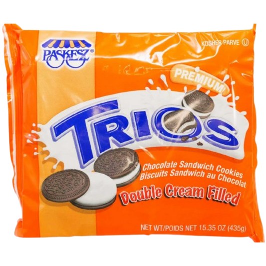 KOSHER TRIOS DOUBLE CREAM SANDWICH COOKIES 405 GR.