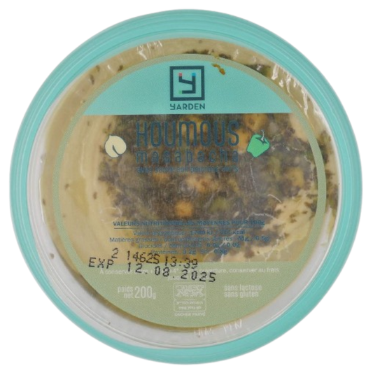 KOSHER HOUMUS & MASABACHA (SPICY) YARDEN 200 GR.