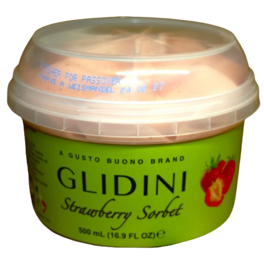 KOSHER STRAWBERRY SORBET PARVE GB 500 ML.