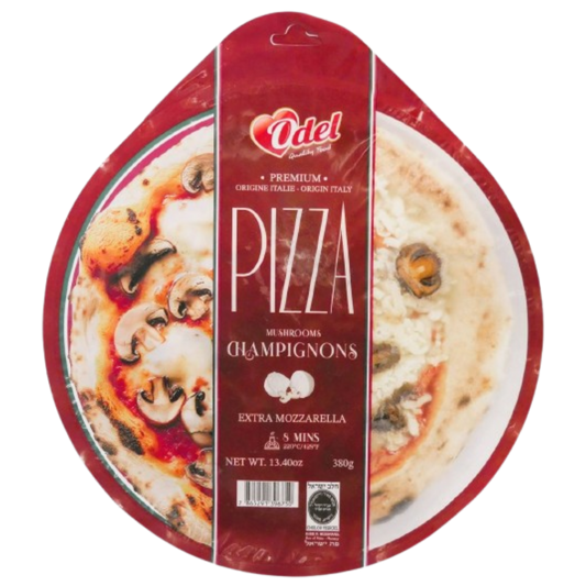 KOSHER  PREMIUM PIZZA WITH MUSHROOMS & EXTRA CHEESE ODEL 380 GR.
