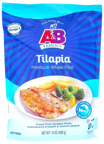 A&B KOSHER TILAPIA FISH FILLETS 400 GR.